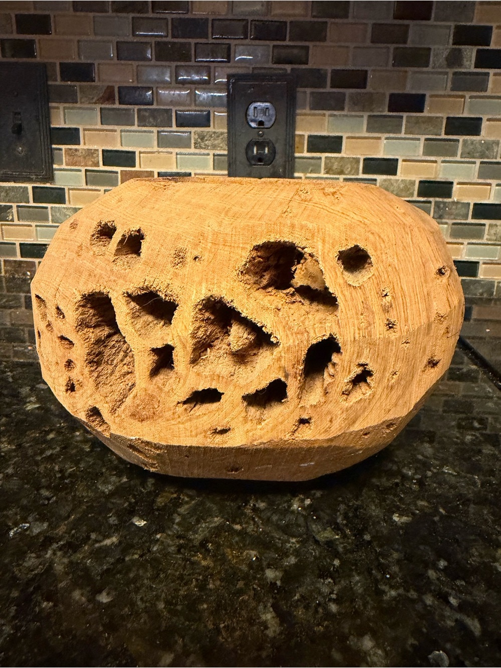 Vintage Hand Turned Banksia Pod Burlwood Hollow Form Bowl Rustic Statement Piece